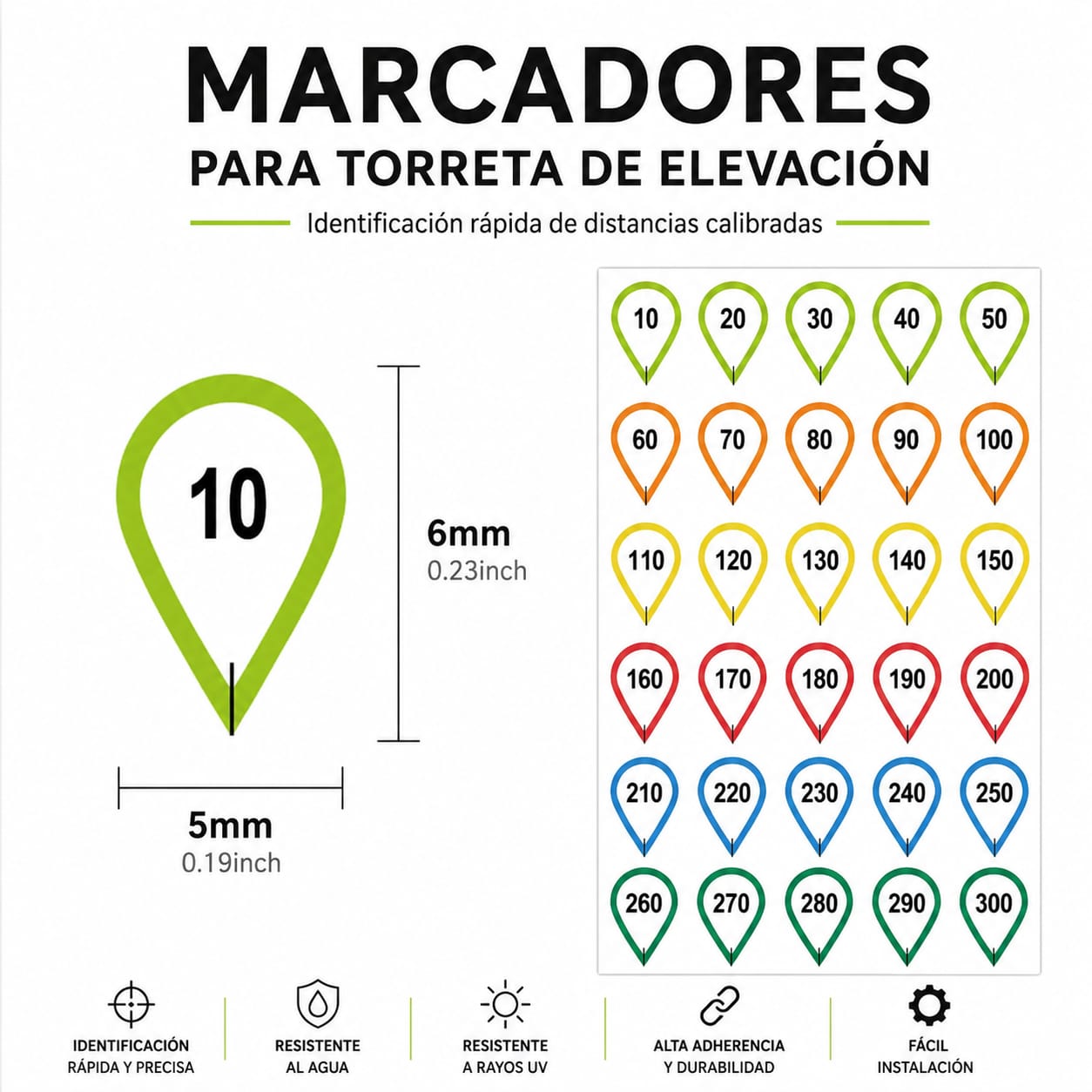 Marcadores Adhesivos Para Torreta