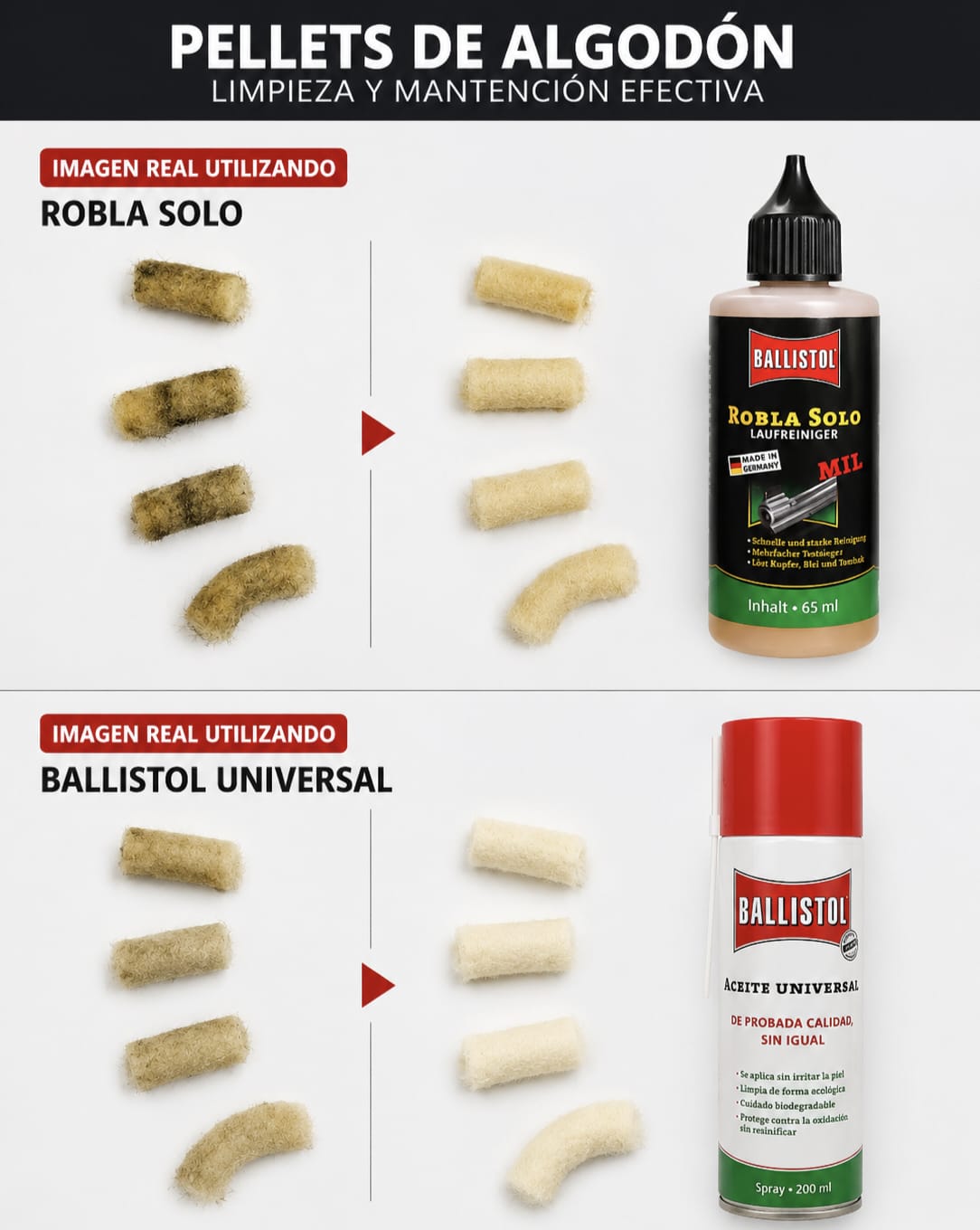 Pellets de Algodón para Limpieza – Calibre .22 - imagen 2