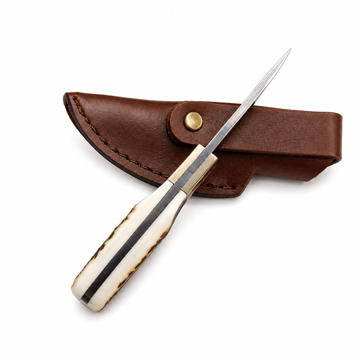 Cuchillo Artesanal de Acero Damasco con Funda - imagen 2