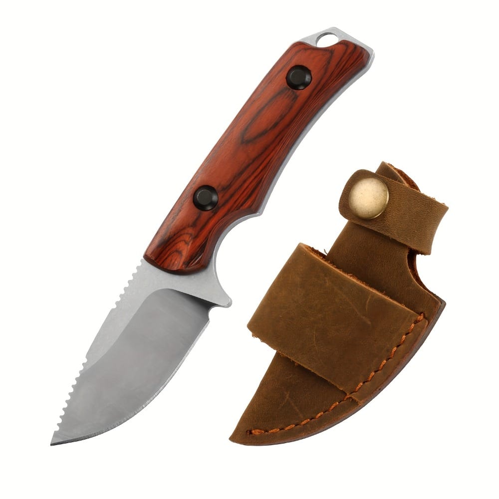 CUCHILLO DE HOJA FIJA – MANGO DE MADERA